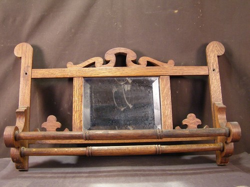 Antique beveled glass oak hall - beveled,