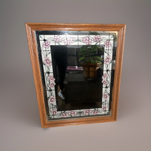 Vintage oak frame mirror - frame, 80s