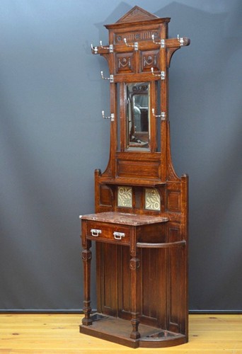 Victorian large oak hall - victorian,