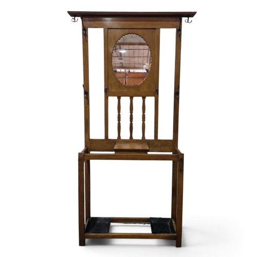 Antique arts crafts oak hall - antique,