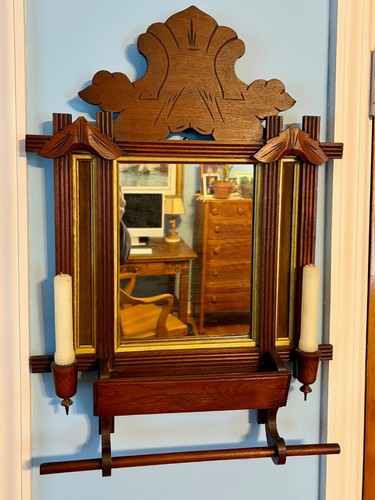 Antique victorian hall mirror - hall,