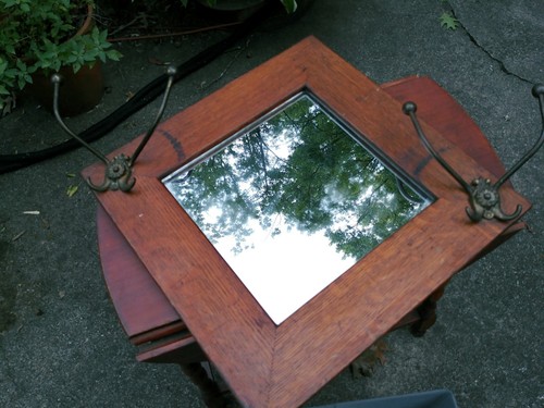 Antique oak hall tree - oak,