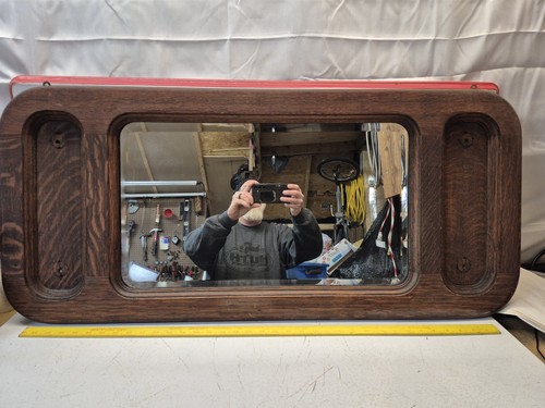 Antique oak hall mirror - antique,