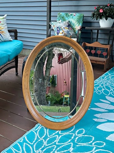 Vintage oval 28x21 faux - vintage,