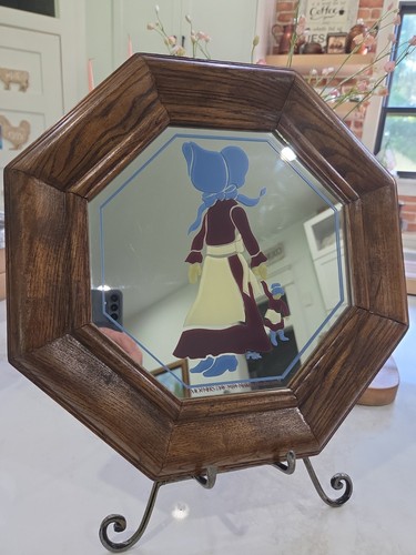 Vintage octagon mirror solid - vintage,