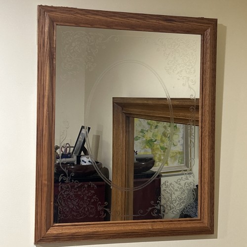 Vintage etched mirror - vintage,