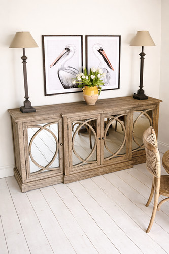 Reclaimed oak door mirrored - reclaimed,