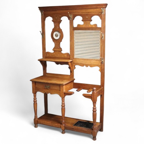 Antique edwardian oak hall - oak,