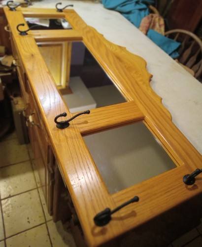 Oak hall tree mirror - oak,