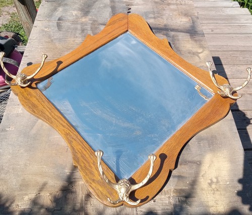 Oak hall tree mirror - mirror, /