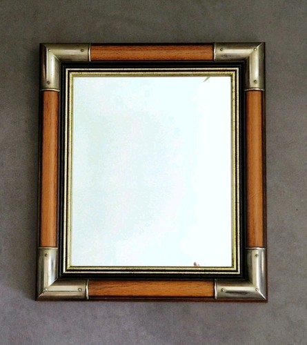 Campaign style wall mirror oak - mirror,