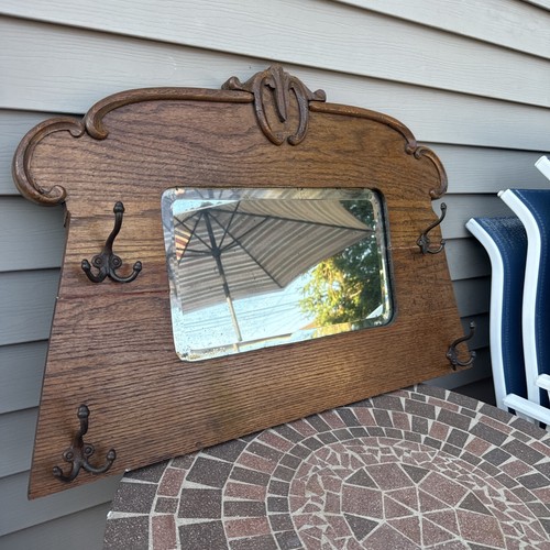 Antique oak hall vebeled - oak,