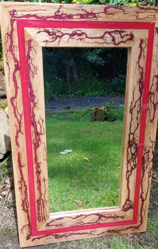 Oak mirror made with - mirror, reclaimed