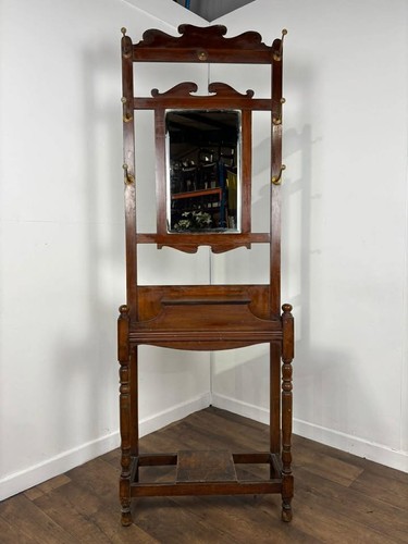 Vintage oak hall coat stand - vintage,